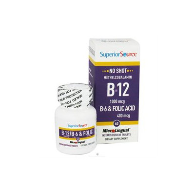 Superior Source No Shot B12 - B6 and Folic - 60 Instant Dissolve Micro-Tablets