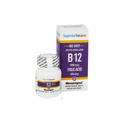Superior Source - No Shot B12 Methylcobalamin Instant Dissolve 1000 mcg. - 60 Tablets