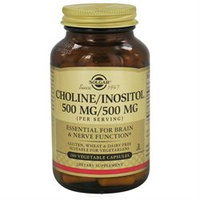 Solgar - Choline/Inositol 500mg/500mg - 100 Vegetarian Capsules