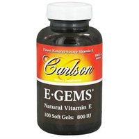Carlson Laboratories E-Gems 800 IU - 100 Softgels - Vitamin E D'Alpha