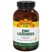 Country Life Zinc Lozenges with Vitamin C Lemon - 120 Lozenges