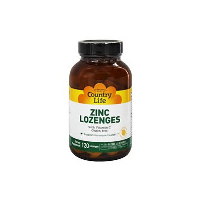 Country Life Zinc Lozenges with Vitamin C Lemon - 120 Lozenges