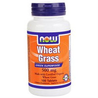 NOW Foods - Wheat Grass Organic Non-GE 500 mg. - 100 Tablets