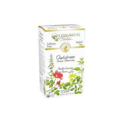 Celebration Herbals Organic Oatstraw Green Flowering Tea Caffeine Free - 24 Tea Bags