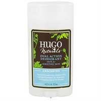 Hugo Naturals Dual Action Deodorant Stick Unscented - 1.5 oz