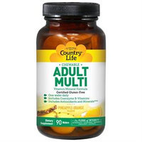 Country Life Vitamins Chewable Adults Multi Vitamins, 120 Wafers, Country Life