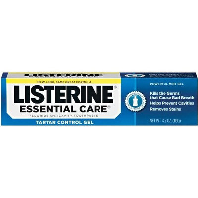 Listerine Essential Care Tartar Control Toothpaste, Powerful Mint Gel, 4.2 Ounce
