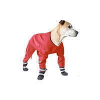 Muttluks 4-Legged Dog Jog Rain Suit, Size 16, Red