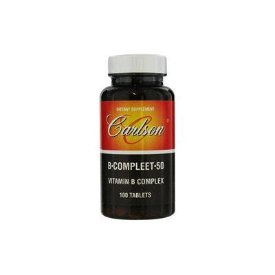 Carlson Laboratories B-Compleet 50, Vitamin B Complex, 100 tablets, Carlson Labs