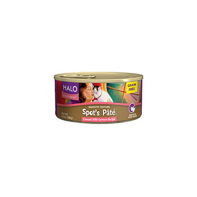 Halo Purely For Pets Spot's Pate Cat Food Grain Free Ground Wild Salmon Recipe - 5.5 oz