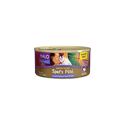 Halo Purely For Pets Spot's Pate Cat Food Grain Free Ground Turkey & Duck Recipe - 5.5 oz