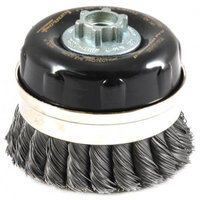 Forney 72869 Wire Cup Brush Industrial Pro Twist Knot with Bridle 5/8-Inch-11 and M14-by-2.0 Multi A