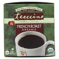 Teeccino Caffeine-Free Herbal Coffee, French Roast, 25 ct Tea Bags, 2