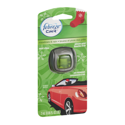 Febreze Car Vent Clips Air Freshener Meadows & Rain