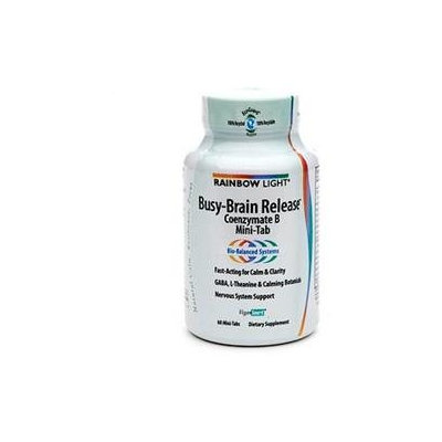 Rainbow Light Nutritional Systems Busy Brain Release, 60 Mini Tabs, Rainbow Light