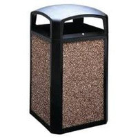 Rubbermaid Commercial Gray Round Brute Dome Top with Push Door