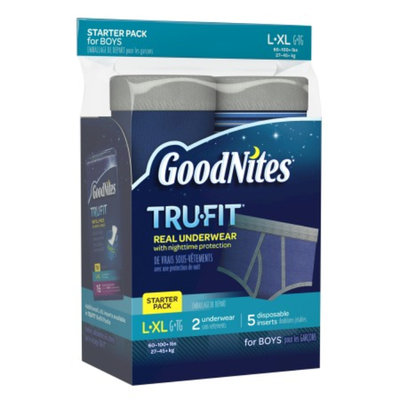 Goodnites Tru-Fit Real Underwear Starter Pack, L/XL, Boys, 7 ea