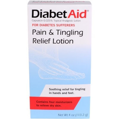 DiabetAid Pain and Tingling Relief Lotion, 4-Ounces (Pack of 4)