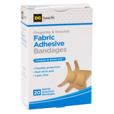 DG Health Adhesive Bandages - Fingertip & Knuckle, 20 ct - Assorted Sizes