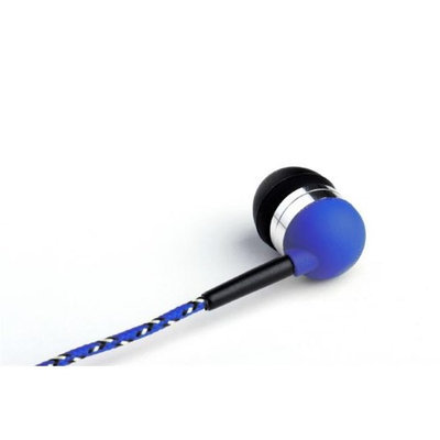 Tweedz Braided Headphones Tweedz Blue Earbuds - Durable Headphones with Braided Fabric Wrapped Cords
