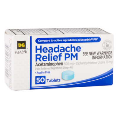 DG Health Headache Relief PM - Tablets, 50 ct