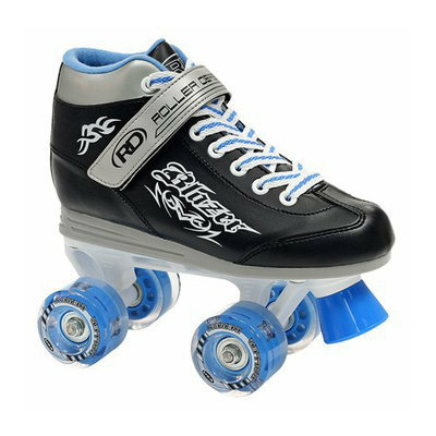 Lake Placid Black/Gray/White Blazer Boy's Lighted Wheel Skate - 3.0