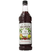 Monin Flavored Syrup, Red Sangria Mix, 33.8-Ounce Plastic Bottles (Pack of 4)