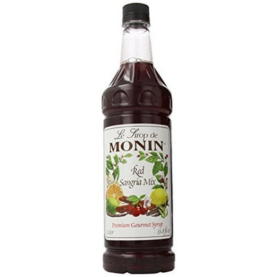 Monin Flavored Syrup, Red Sangria Mix, 33.8-Ounce Plastic Bottles (Pack of 4)