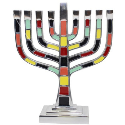 Artsy Casa Lamp Lighters Ultimate Judaica Menorah Pewter Multi Color - 9.5H