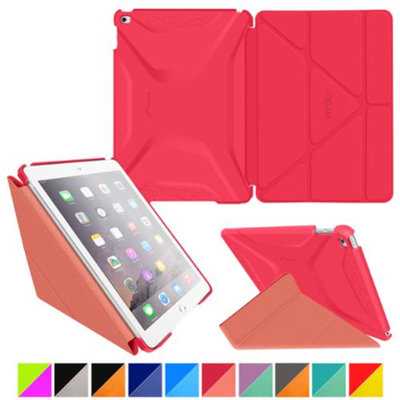 iPad Air 2 Case - roocase Origami 3D iPad Air 2 2014 Slim Shell Case Smart Cover with Sleep / Wake for Apple iPad Air 2 (2014) 6th Generation Latest Model, Persian Rose / Ruddy Pink