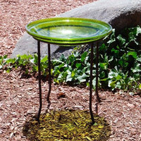 Achla Designs Achla CGB-14FG 14 in. Fern Green Crackle Glass Bowl