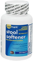 Sunmark Stool Softener Plus Stimulant, Laxative Tablets 250 tabs by Sunmark