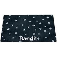 Drymate Black & Gray Paw Print Personalized Cat Litter Box Mat