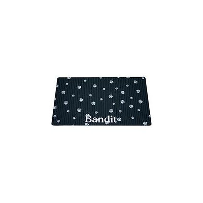 Drymate Black & Gray Paw Print Personalized Cat Litter Box Mat