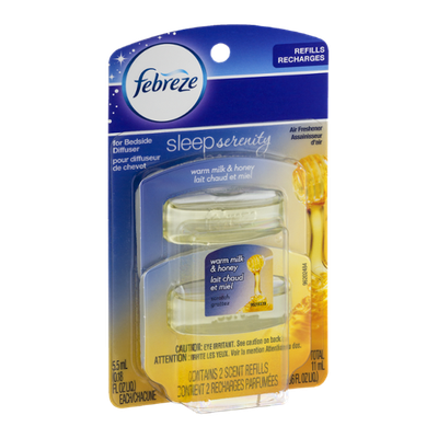Febreze Refills For Bedside Diffuser Sleep Serenity Warm Milk & Honey - 2 CT