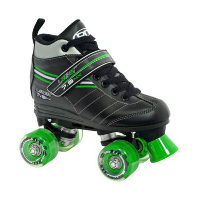 Roller Derby Boy's Laser 7.9 Speed Quad Skate - Black/ Green (3)