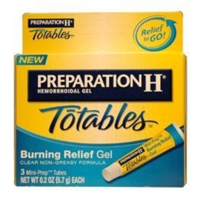 Preparation H Totables, Burning Relief Gel, 3 Mini-Prep Tubes Per Pack, 0.2 Oz Each
