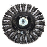 Forney 72834 Wire Wheel Brush Industrial Pro Twist Knot with M10-by-1.50/1.25 Multi Arbor 4-1/2-Inch