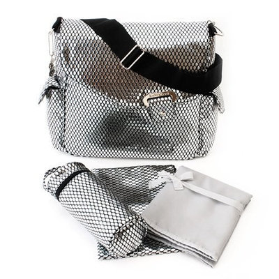 Kalencom Ozz Metallic Messenger Bag, Silver Drops