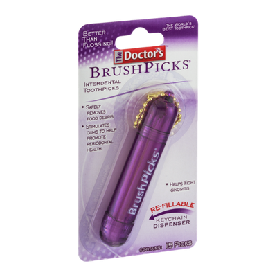 The Doctor's Brush Picks Keychain Dispenser - 15 CT