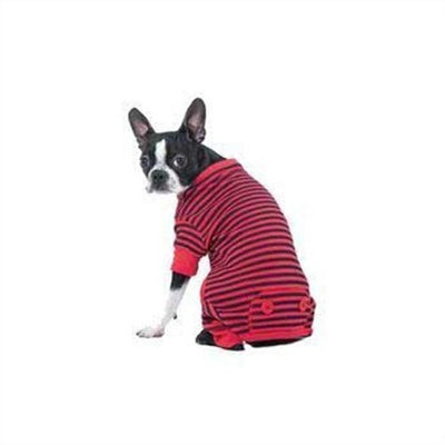 Fashion Pet Lookin Good Striped Pajamas for Dogs, X-Small, Red