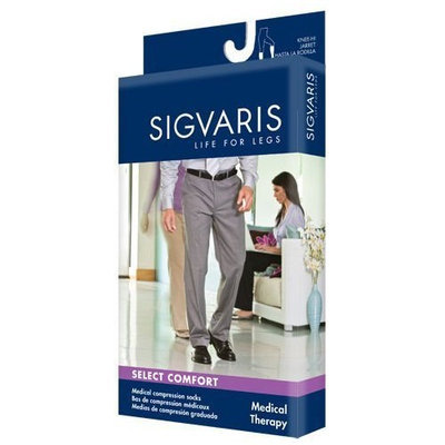 Sigvaris 860 Select Comfort Series 20-30 mmHg Men's Closed Toe Thigh High Sock Size: M2, Color: Black 99