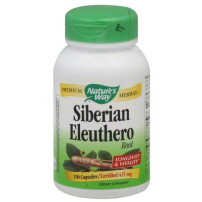 Nature's Way Siberian Eleuthero Root Dietary Supplement Capsules, 425mg, 100 count