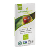 Endangered Species Chocolate Sea Salt & Lime Creme Filled Dark Chocolate 72% Cocoa