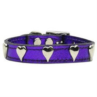 Mirage Pet Products 83-14 16PrM Metallic Heart Leather Purple MTL 16