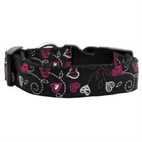 Mirage Pet Products 125-009 XSBK Crazy Hearts Nylon Collars Black Xs