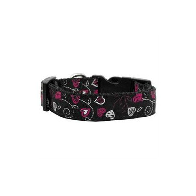 Mirage Pet Products 125-009 XSBK Crazy Hearts Nylon Collars Black Xs