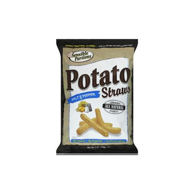 Sensible Portions Salt and Pepper Straws Potato Chips, 7 oz, - Pack of 12