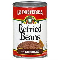 La Preferida Refried Beans with Chorizo - 12 Cans (16 oz ea)