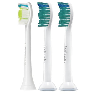 Philips Sonicare Brushheads Trial 3-Pack (2 ProResults & 1 DiamondClean), HX6013/46, 3 ea